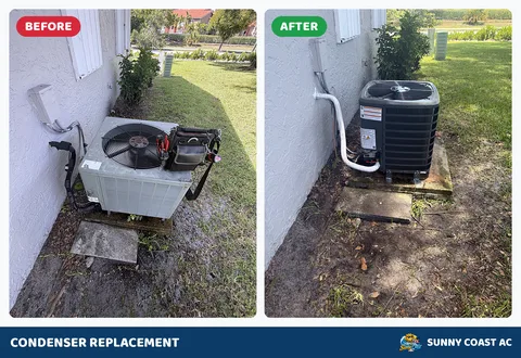 Before and after: condenser replacement by Sunny Coast AC