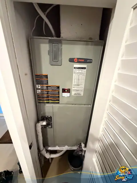 New air handler and drain line by Sunny Coast AC in South Florida