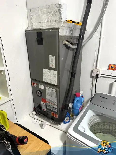 New air handler in a laundry room by Sunny Coast AC in South Florida