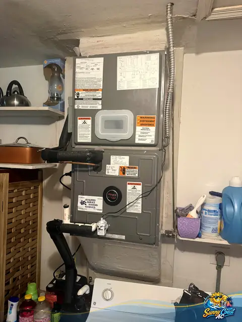 Laundry room air handler service by Sunny Coast AC in South Florida