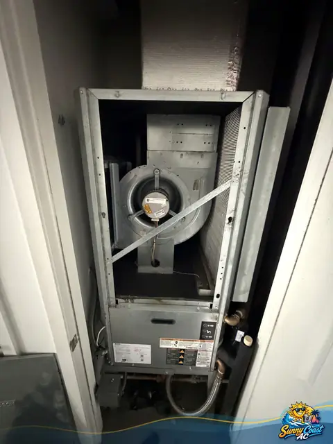 Blower check, panel off by Sunny Coast AC in South Florida