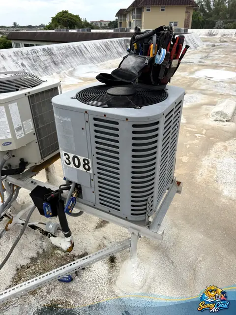 Rooftop condenser service by Sunny Coast AC in South Florida