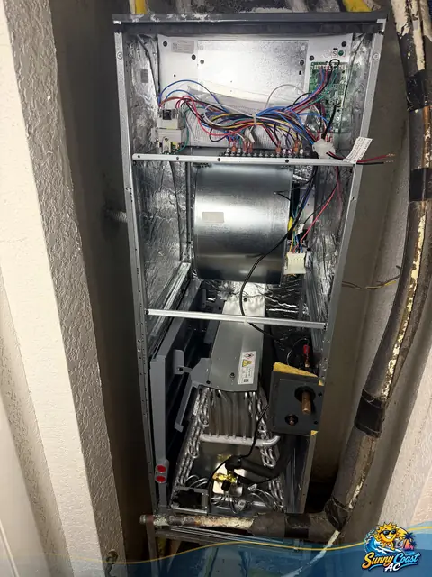 Air handler opened up for a full system check