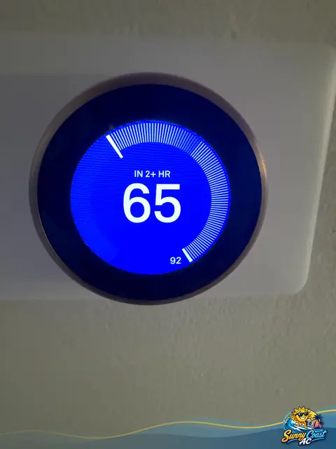 Checking the thermostat at the start of a repair visit
