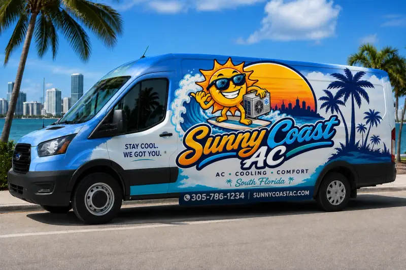 Sunny Coast AC branded service van